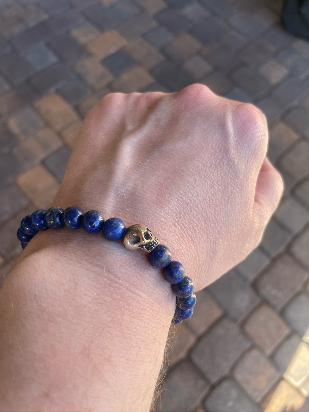 King Baby Lapis Lazuli Skull Bracelet – 925 Sterling Silver